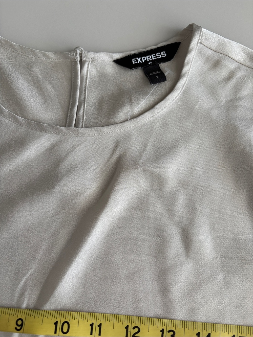 Express shimmer silver Short Sleeve Crewneck Top - Picture 2 of 7